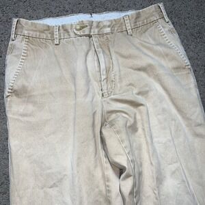 Peter Millar Pants Mens 32 Khaki Beige Chino Golf Casual Flat Front Made in Peru